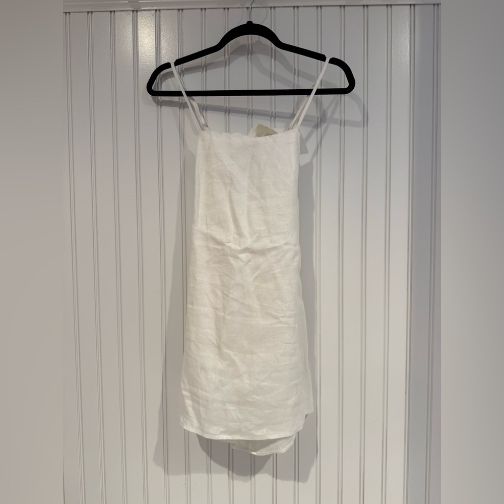 Sleek White Sleeveless Camisole Mini Dress